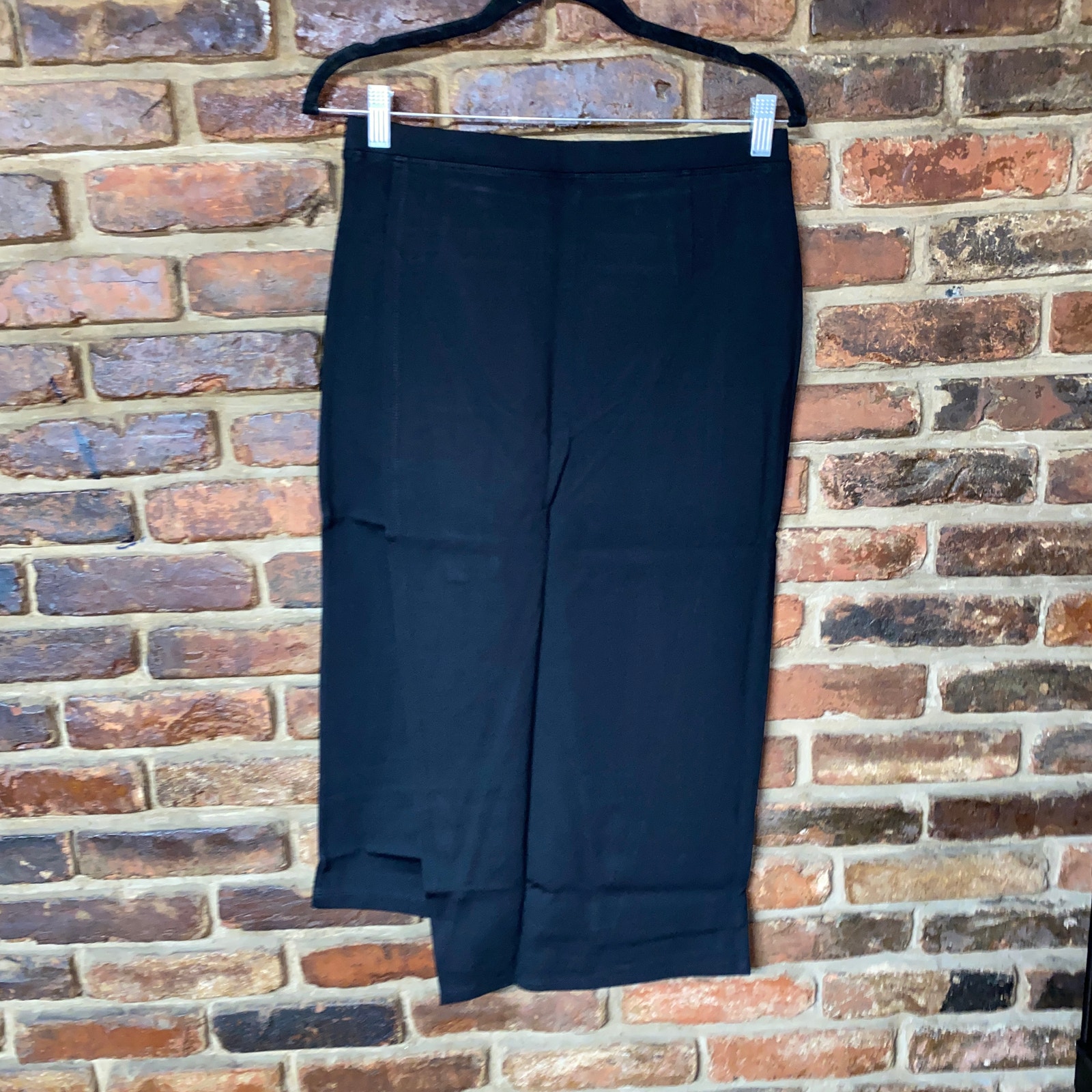 New Betabrand Black The Sassiest Capri Cropped Overlay Pants Size Large Petite — image 6 of 8